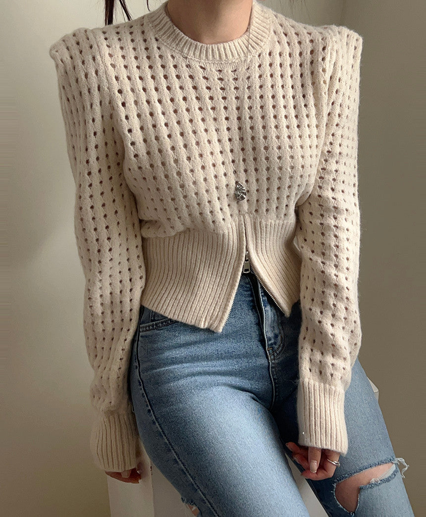 【tops】透かし彫りニットセーターG23847