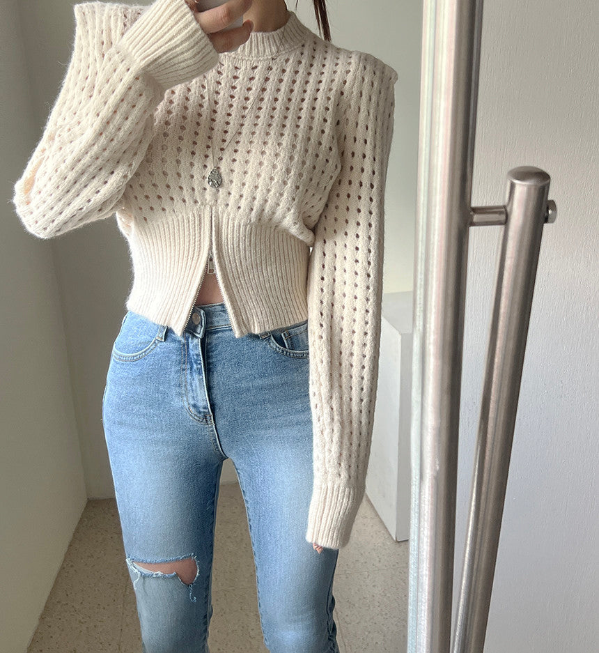 【tops】透かし彫りニットセーターG23847