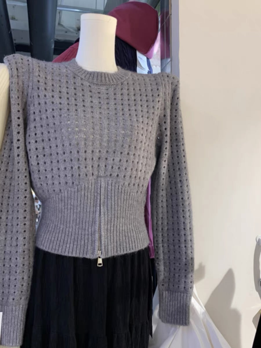 【tops】透かし彫りニットセーターG23847