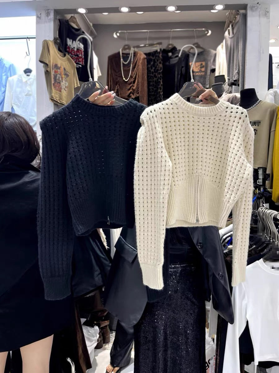 【tops】透かし彫りニットセーターG23847