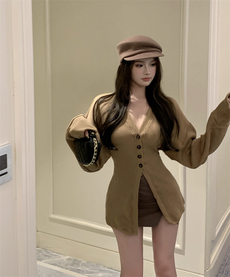 【outer】VネックニットカーディガンG23856