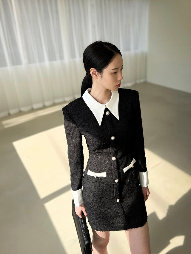 【dress】体型カバー長袖ニットワンピースG23865