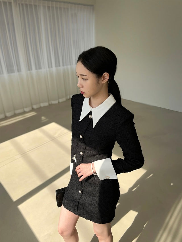 【dress】体型カバー長袖ニットワンピースG23865