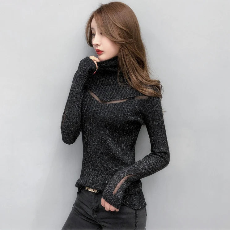 【tops】3色長袖ニットセーターF8466