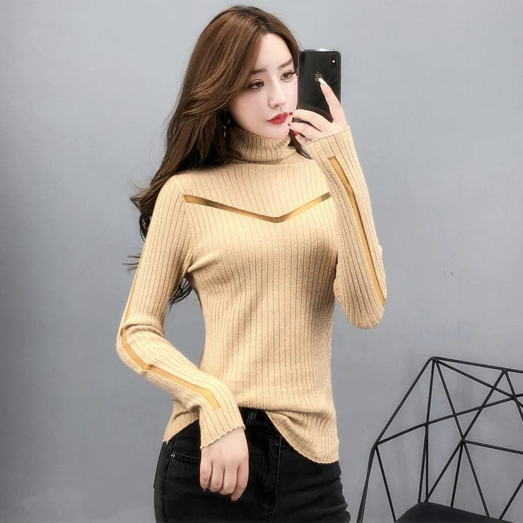 【tops】3色長袖ニットセーターF8466