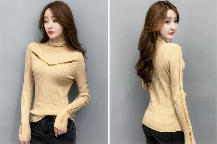 【tops】3色長袖ニットセーターF8466