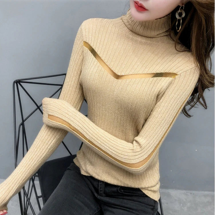 【tops】3色長袖ニットセーターF8466