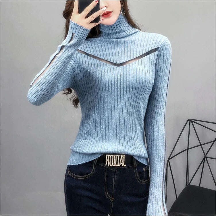 【tops】3色長袖ニットセーターF8466