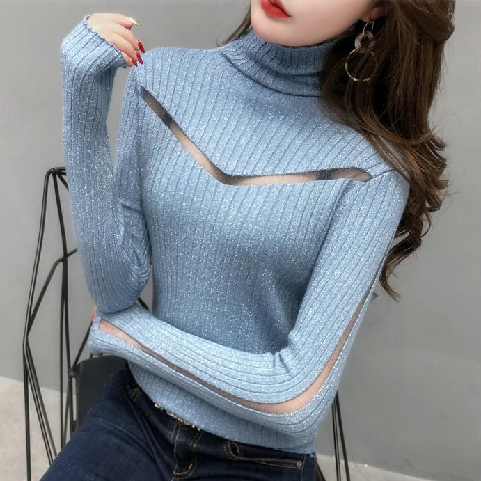 【tops】3色長袖ニットセーターF8466