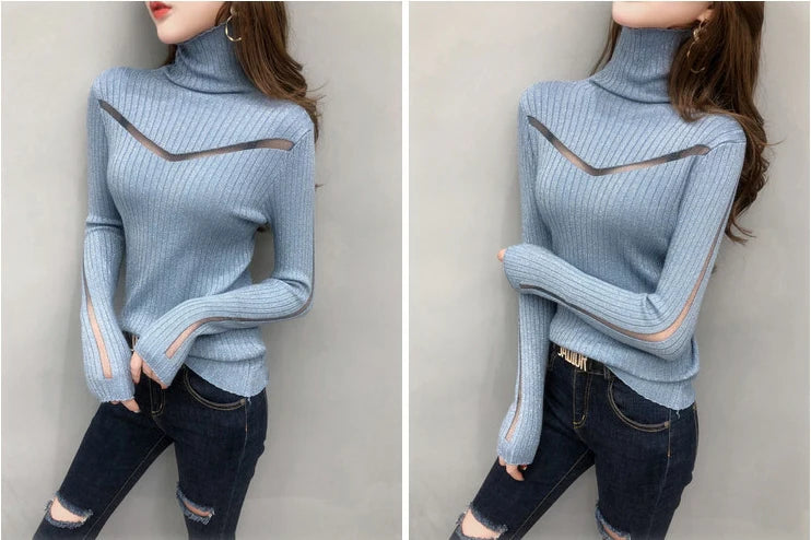 【tops】3色長袖ニットセーターF8466