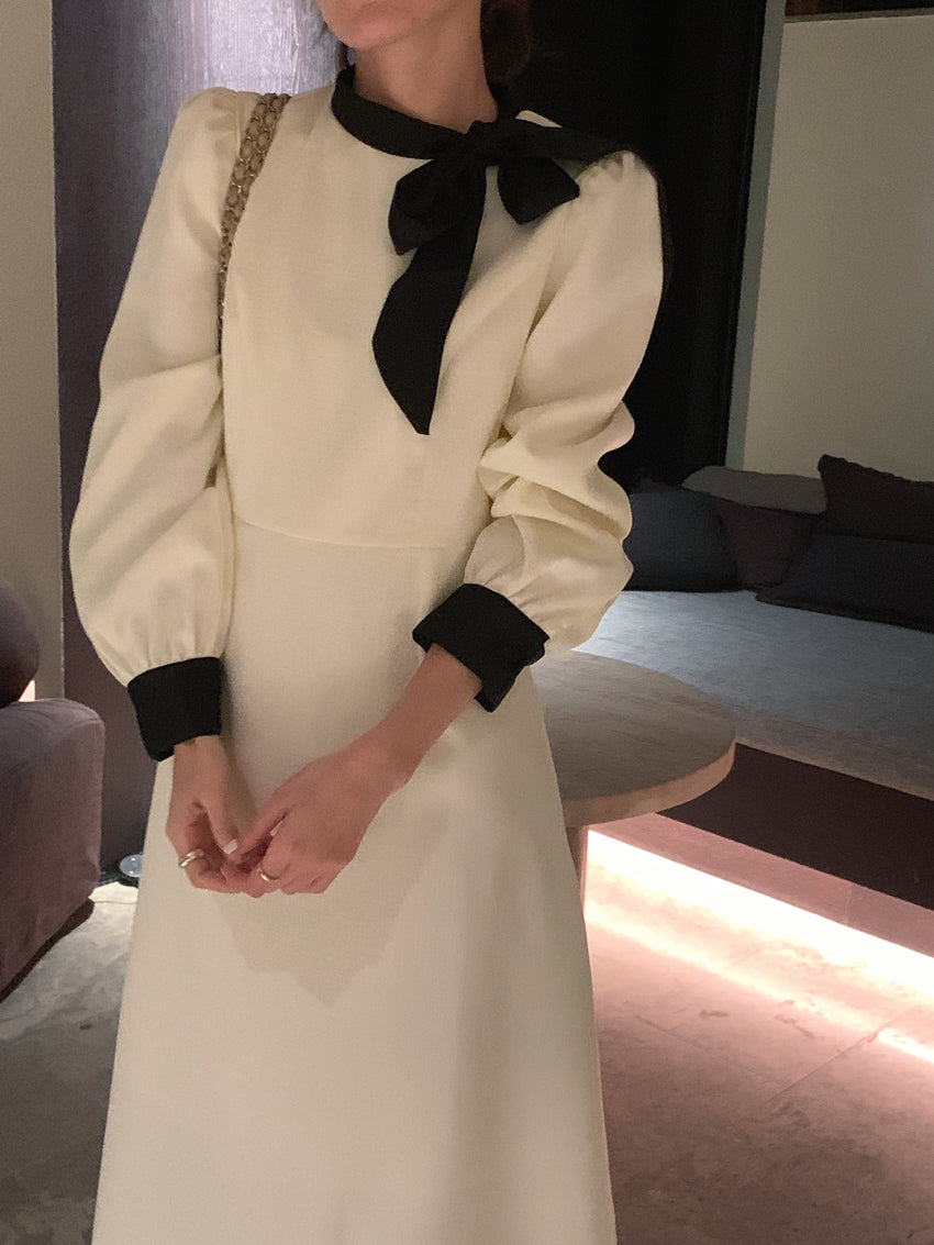 【dress】フランス風長袖ワンピースG23869