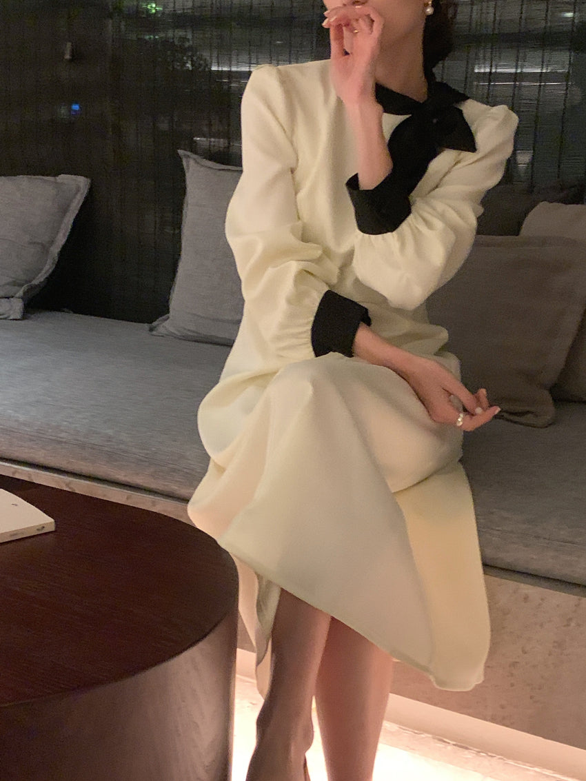 【dress】フランス風長袖ワンピースG23869