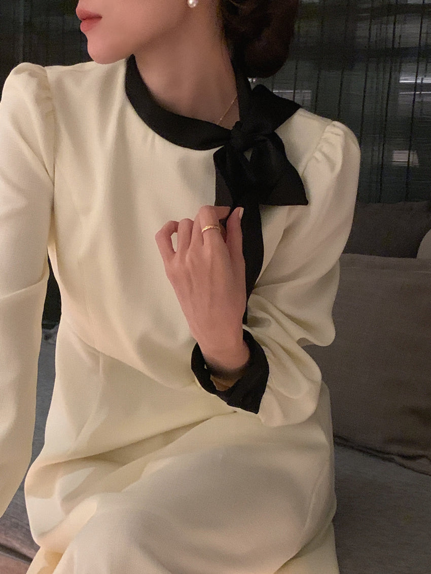 【dress】フランス風長袖ワンピースG23869