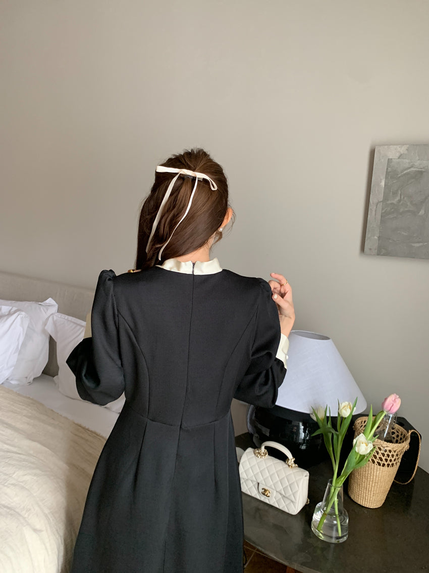 【dress】フランス風長袖ワンピースG23869