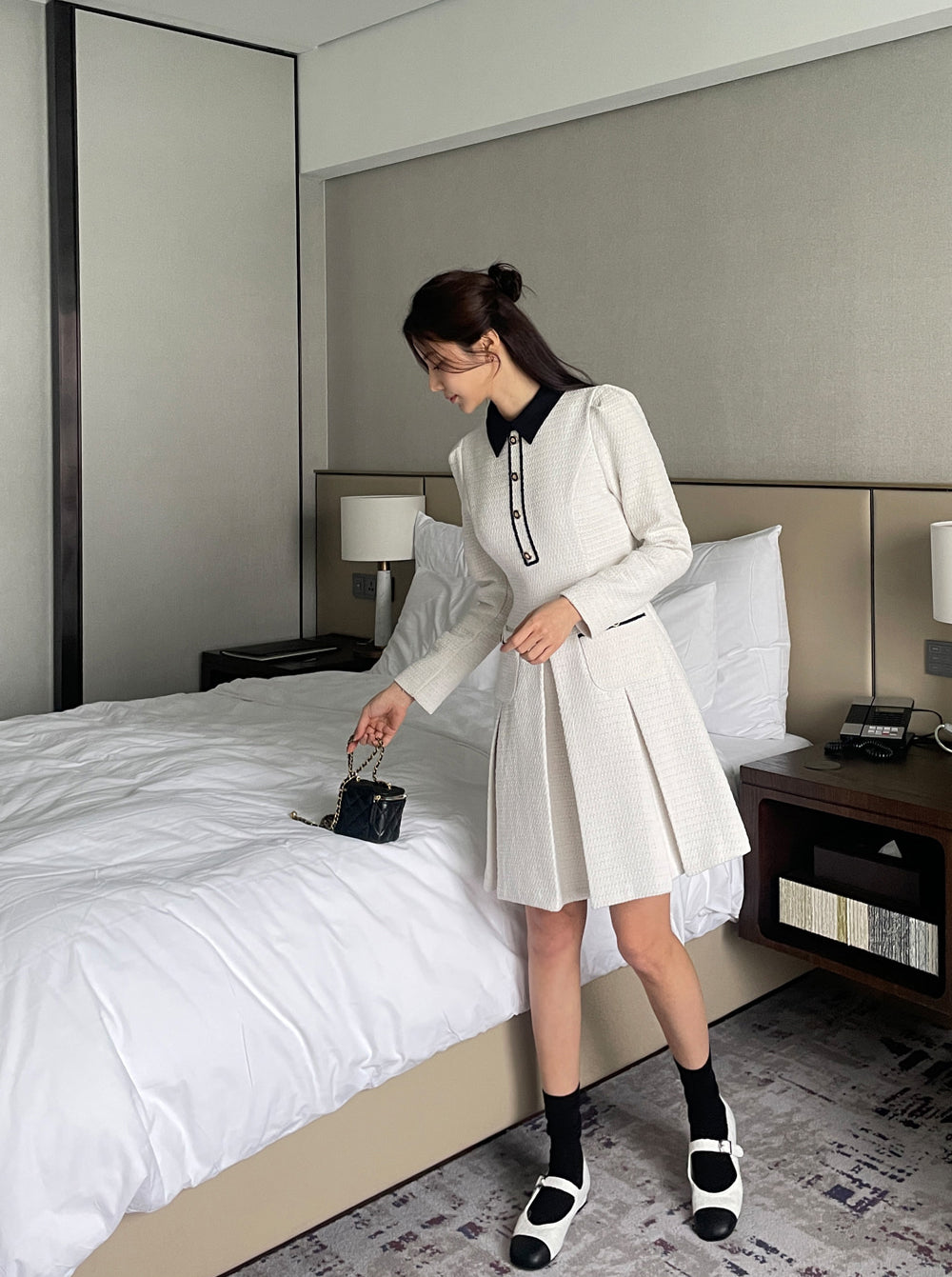 【dress】体型カバー長袖ワンピースG23872