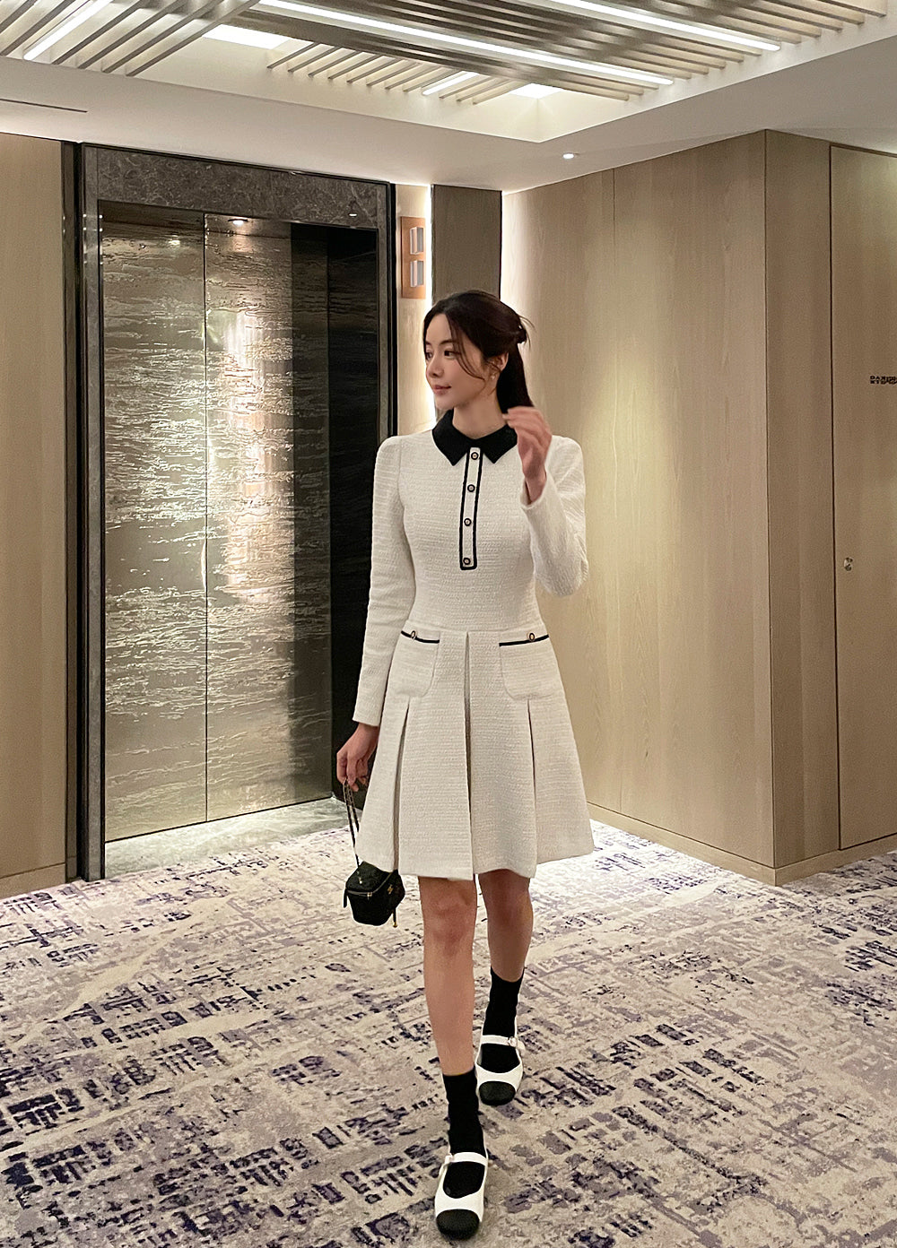 【dress】体型カバー長袖ワンピースG23872