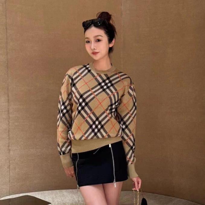 【tops】ラウンドネック長袖ニットセーターF8255