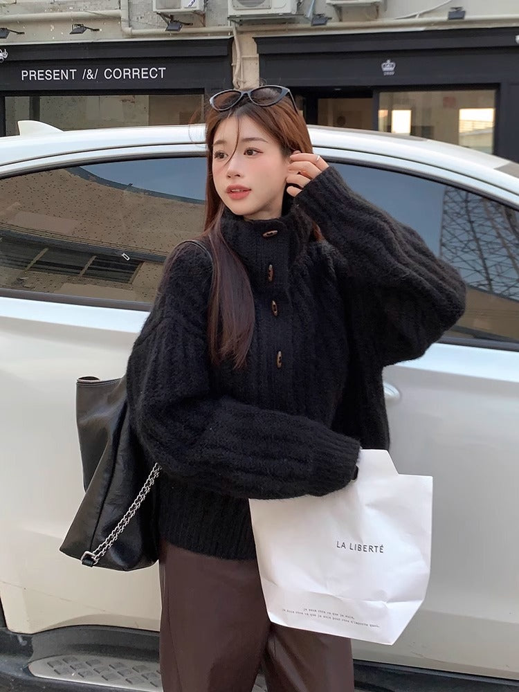 【outer】長袖厚手ニットアウターG23876