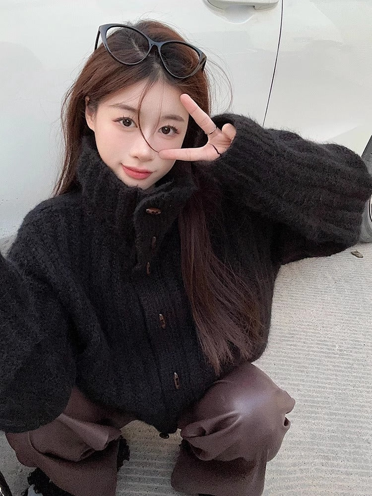 【outer】長袖厚手ニットアウターG23876