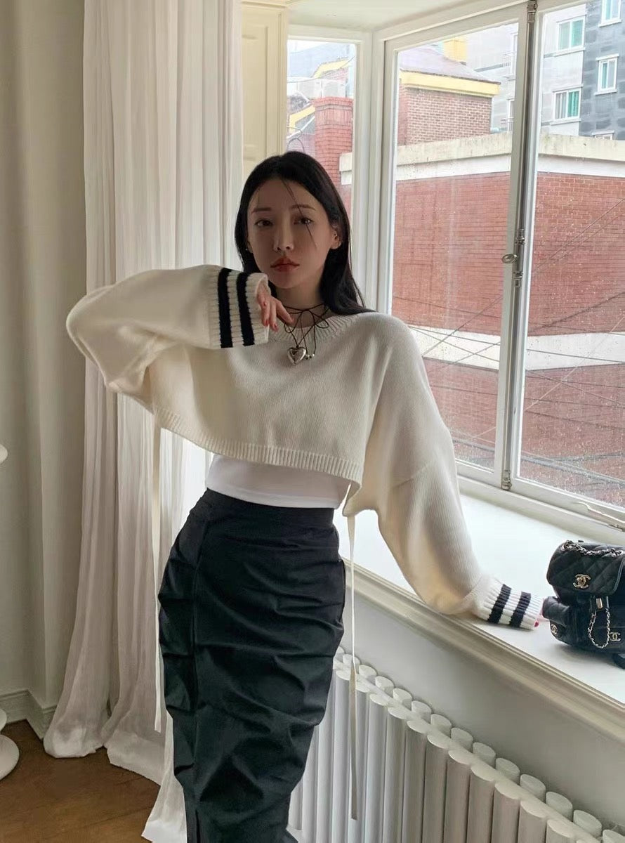 【tops】ラウンドネックニットセーターG23878