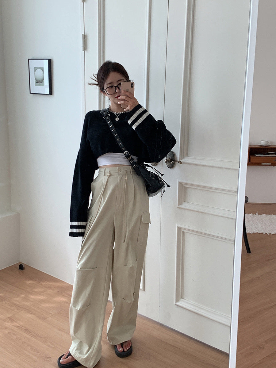 【tops】ラウンドネックニットセーターG23878