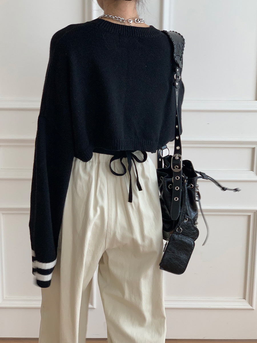 【tops】ラウンドネックニットセーターG23878