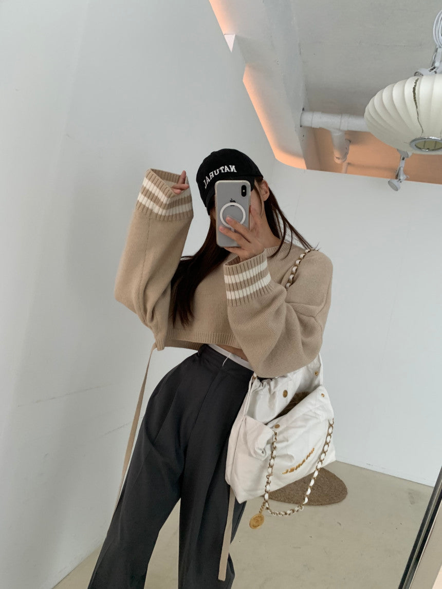 【tops】ラウンドネックニットセーターG23878