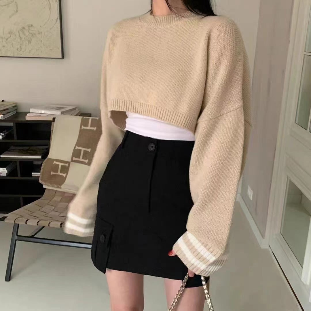 【tops】ラウンドネックニットセーターG23878