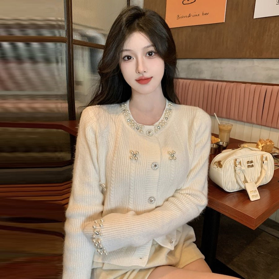 【outer】ビーズニットカーディガンG23879