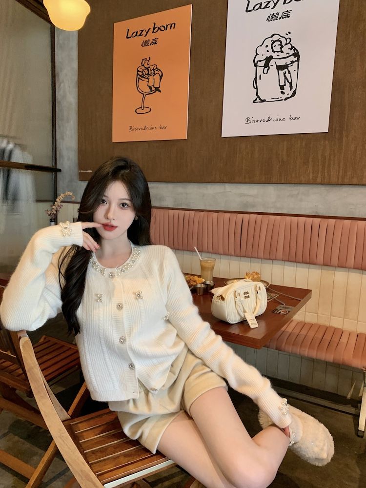 【outer】ビーズニットカーディガンG23879