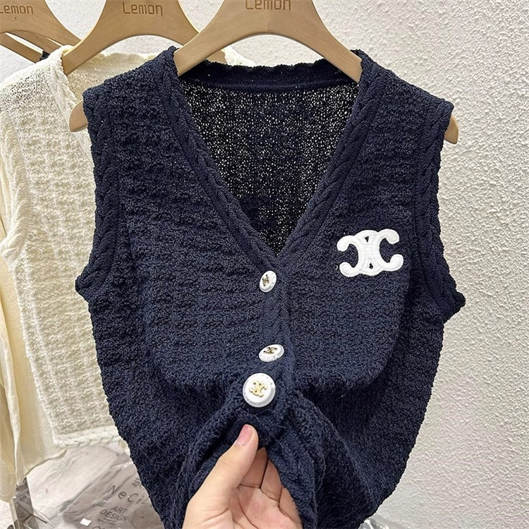 【tops】ノースリーブニットチョッキG23884