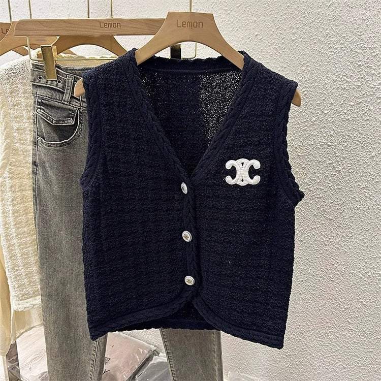 【tops】ノースリーブニットチョッキG23884