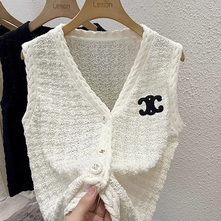 【tops】ノースリーブニットチョッキG23884