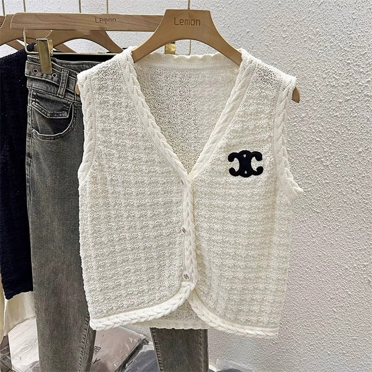 【tops】ノースリーブニットチョッキG23884