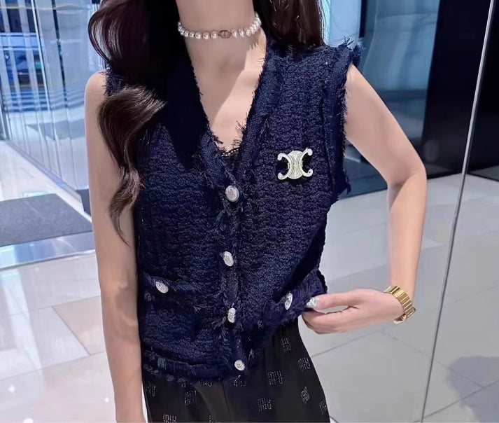 【tops】ノースリーブニットチョッキG23886