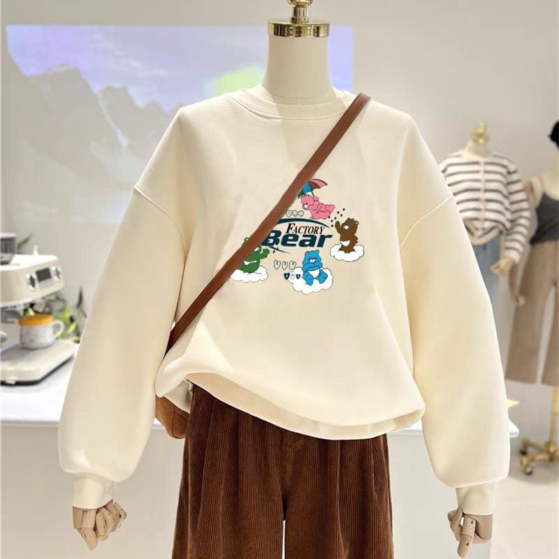 【tops】長袖クマ柄薄手パーカーG23894