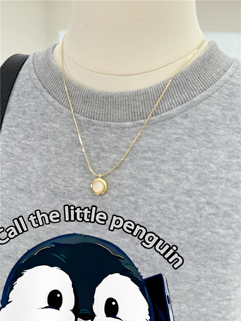 【tops】ラウンドネック薄手長袖パーカーG23896