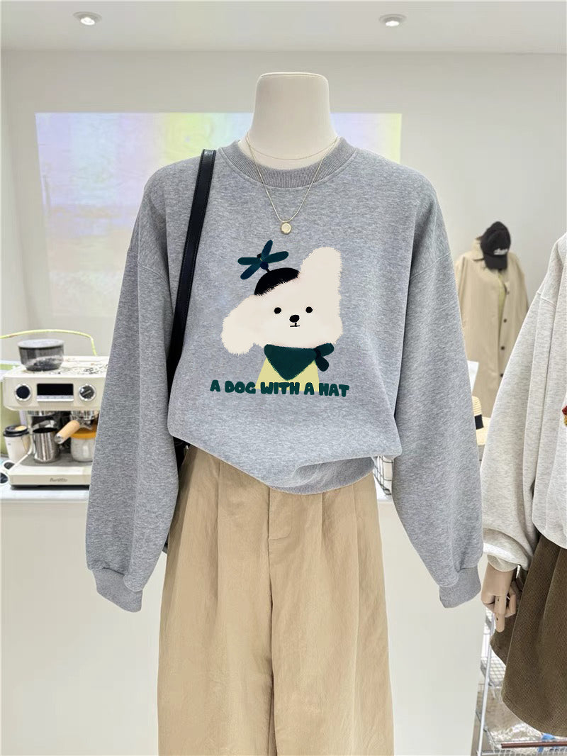 【tops】ラウンドネック薄手秋パーカーG23897