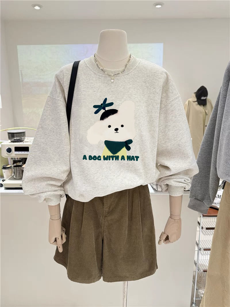 【tops】ラウンドネック薄手秋パーカーG23897