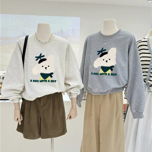 【tops】ラウンドネック薄手秋パーカーG23897