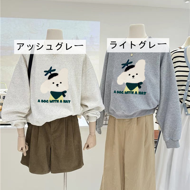 【tops】ラウンドネック薄手秋パーカーG23897