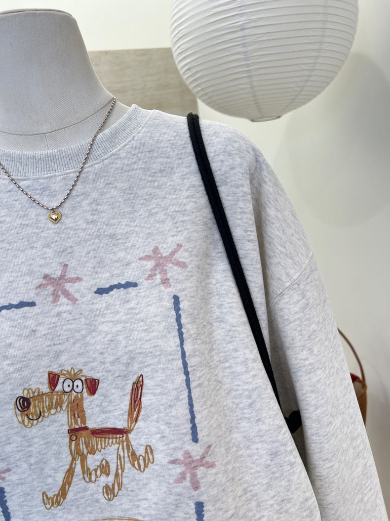 【tops】ラウンドネック薄手長袖パーカーG23899