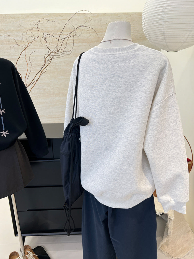 【tops】ラウンドネック薄手長袖パーカーG23899