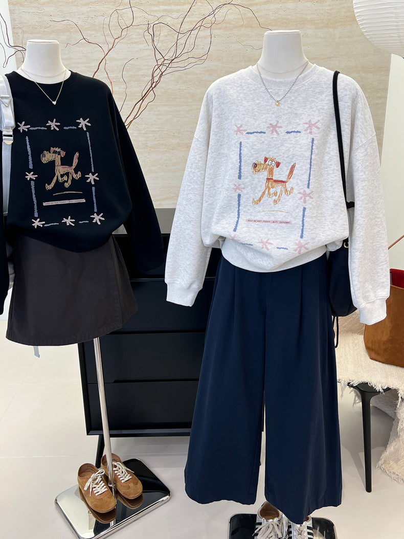 【tops】ラウンドネック薄手長袖パーカーG23899