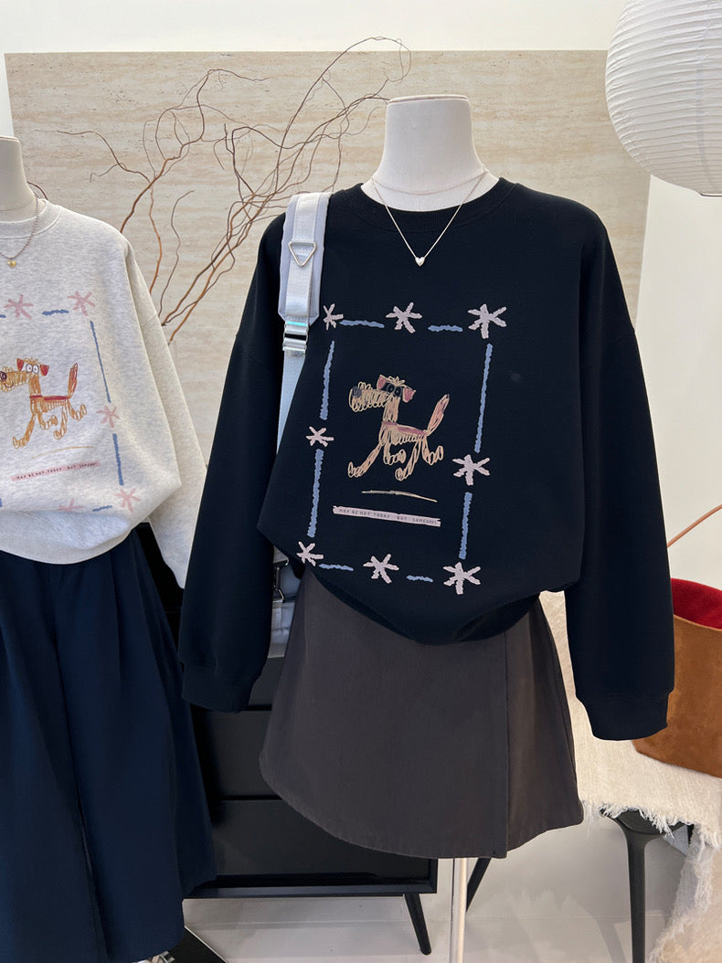 【tops】ラウンドネック薄手長袖パーカーG23899