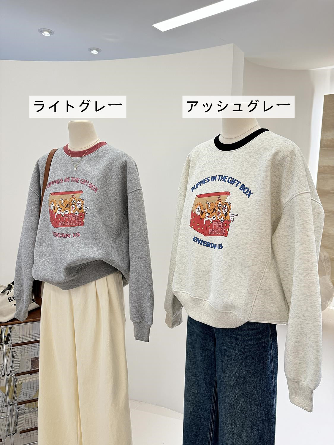 【tops】ラウンドネックプリント秋冬パーカーG23900