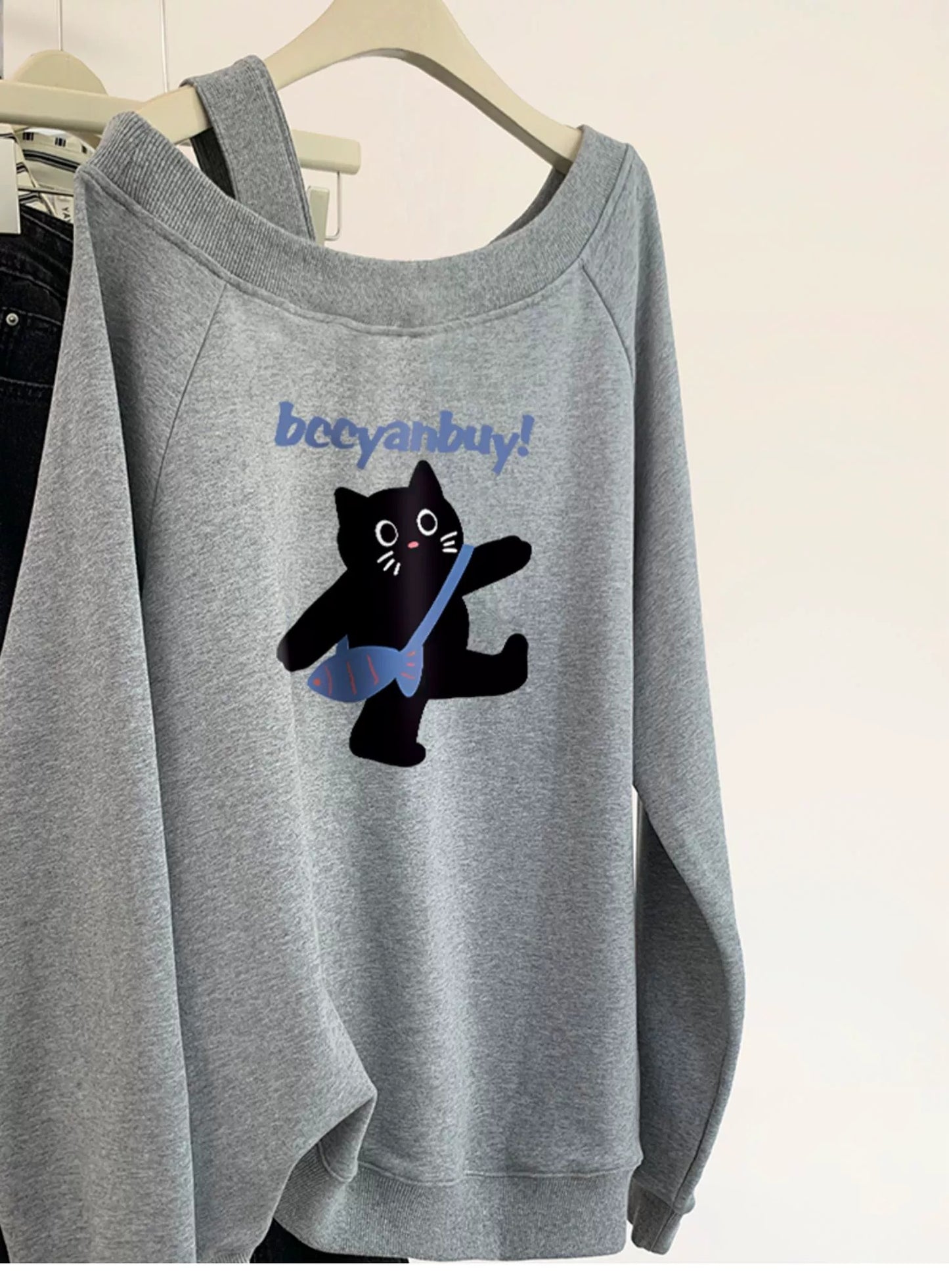 【tops】オープンショルダー長袖パーカーG23901