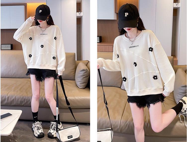 【tops】3色ラウンドネック長袖パーカーF8262