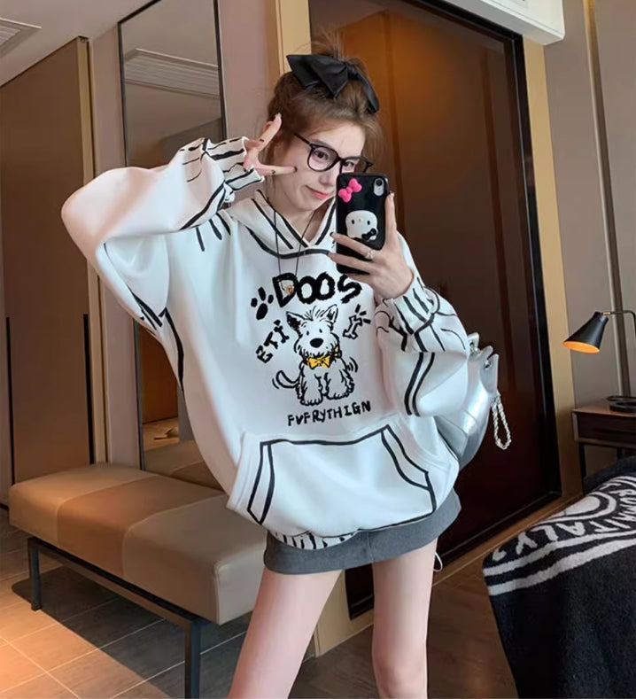 【tops】落書きフード付き薄手パーカーG23904