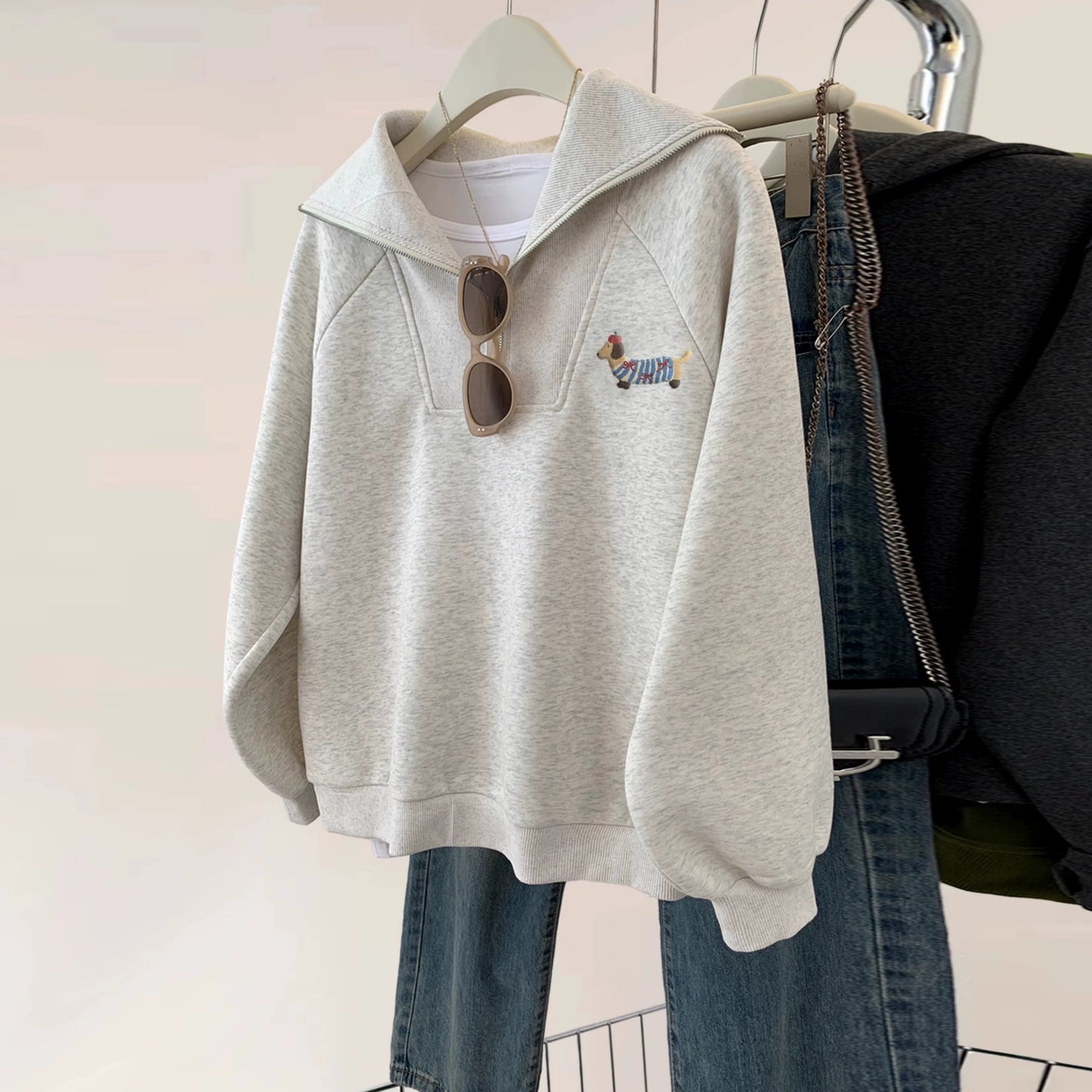 【tops】折り襟ファスナーパーカーG23907